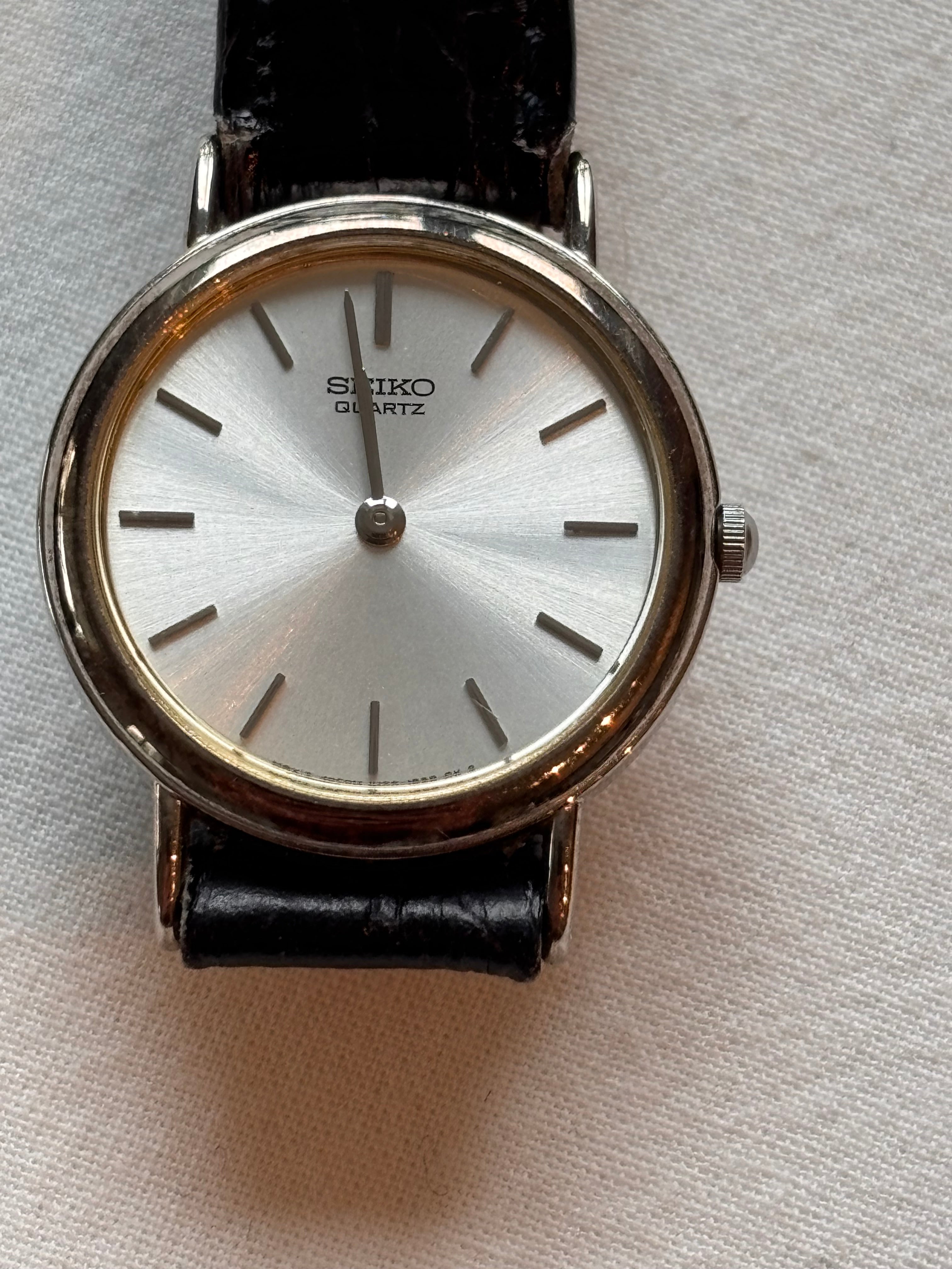 Seiko Quartz Vintage Dress Watch – Silver Dial – Classic Leather Strap