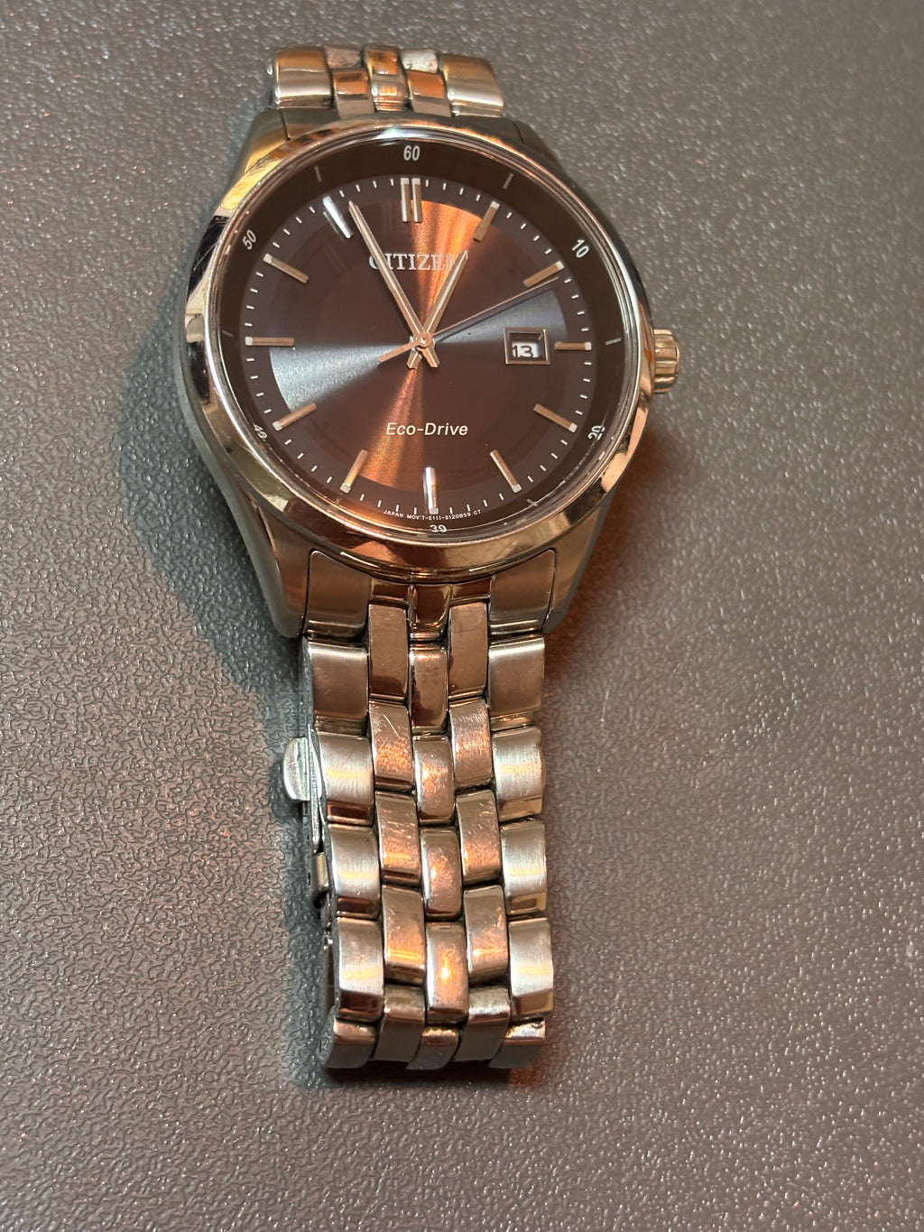 Citizen Eco-Drive Black Dial Solar Watch | Sapphire Crystal | Date | Original Bracelet