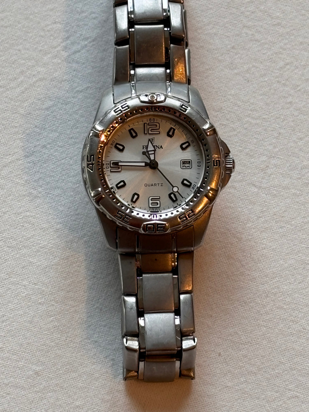 Festina Quartz Watch – Silver Tone Stainless Steel – Date Display