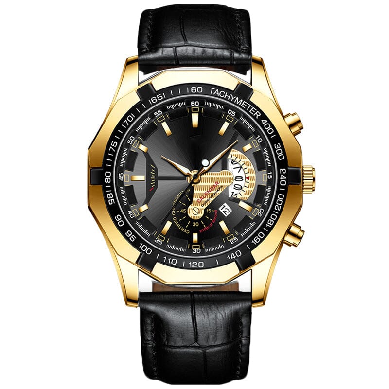 Men's 47mm Multifunction Quartz Watch – Stainless Steel Style