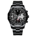 Men's 47mm Multifunction Quartz Watch – Stainless Steel Style