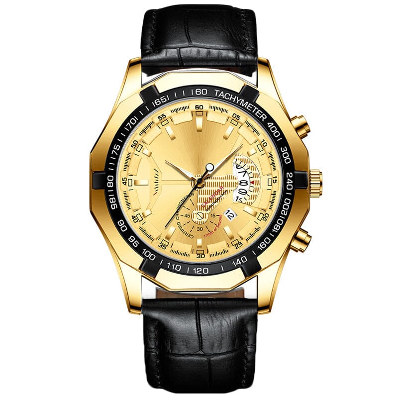 Men's 47mm Multifunction Quartz Watch – Stainless Steel Style