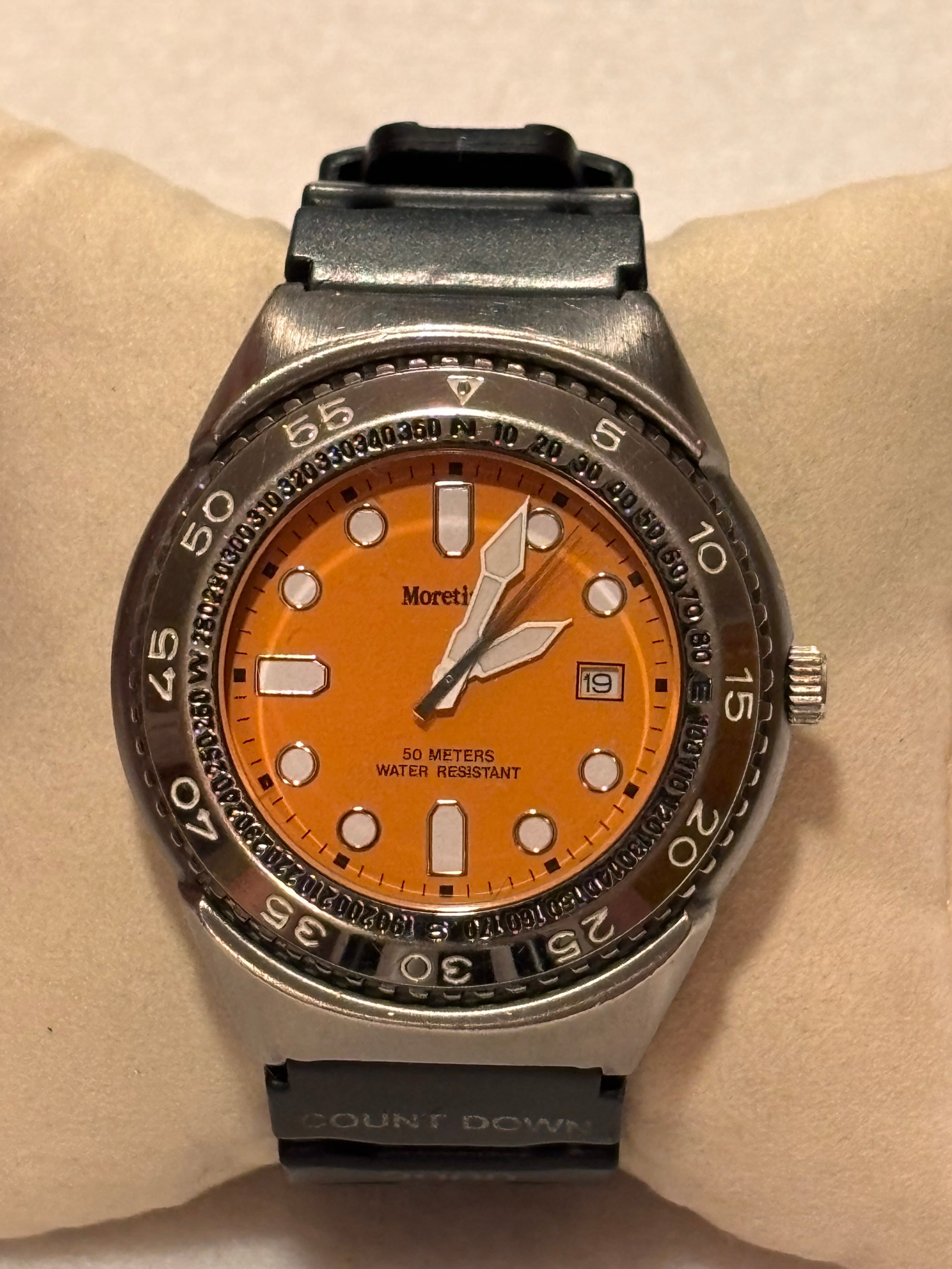 Moretime Diver Style Quartz – Orange Dial – 50M – Date – Men’s Watch