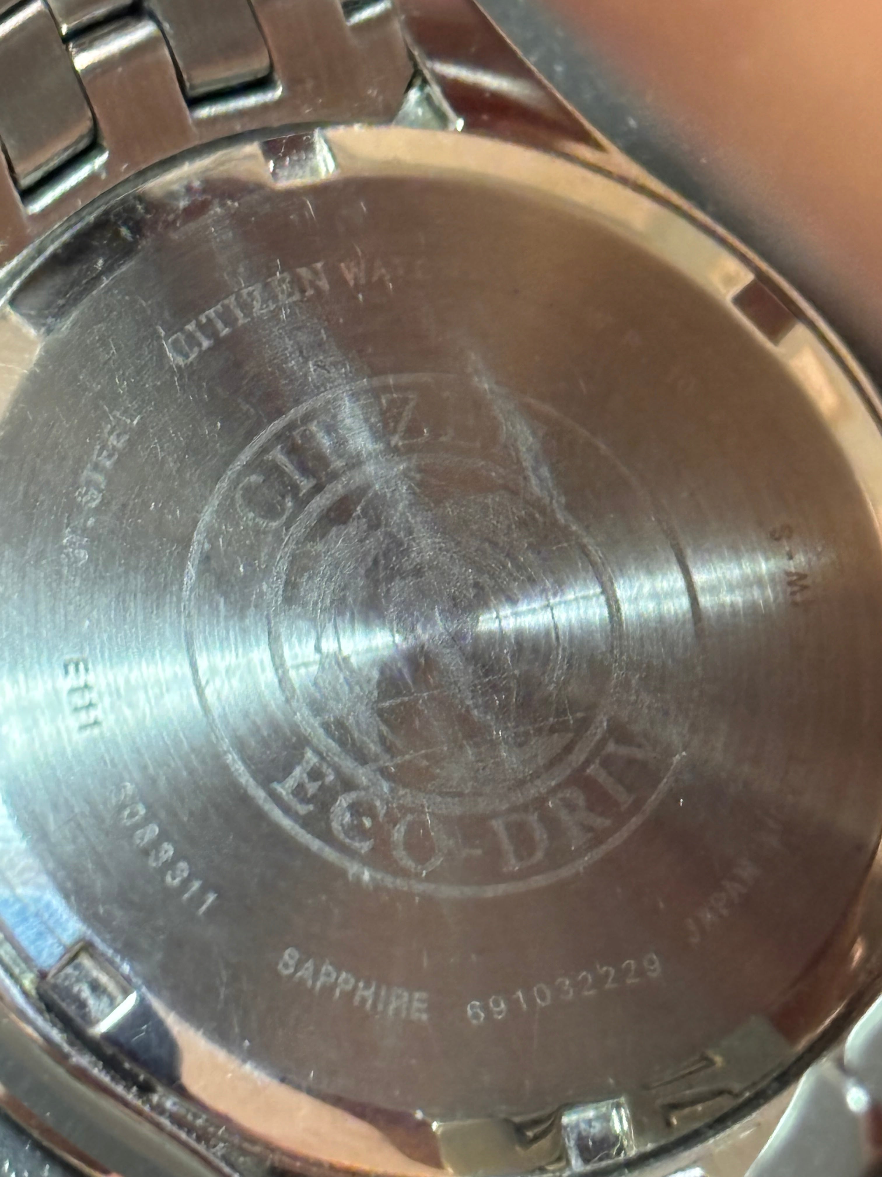 Citizen Eco-Drive Black Dial Solar Watch | Sapphire Crystal | Date | Original Bracelet