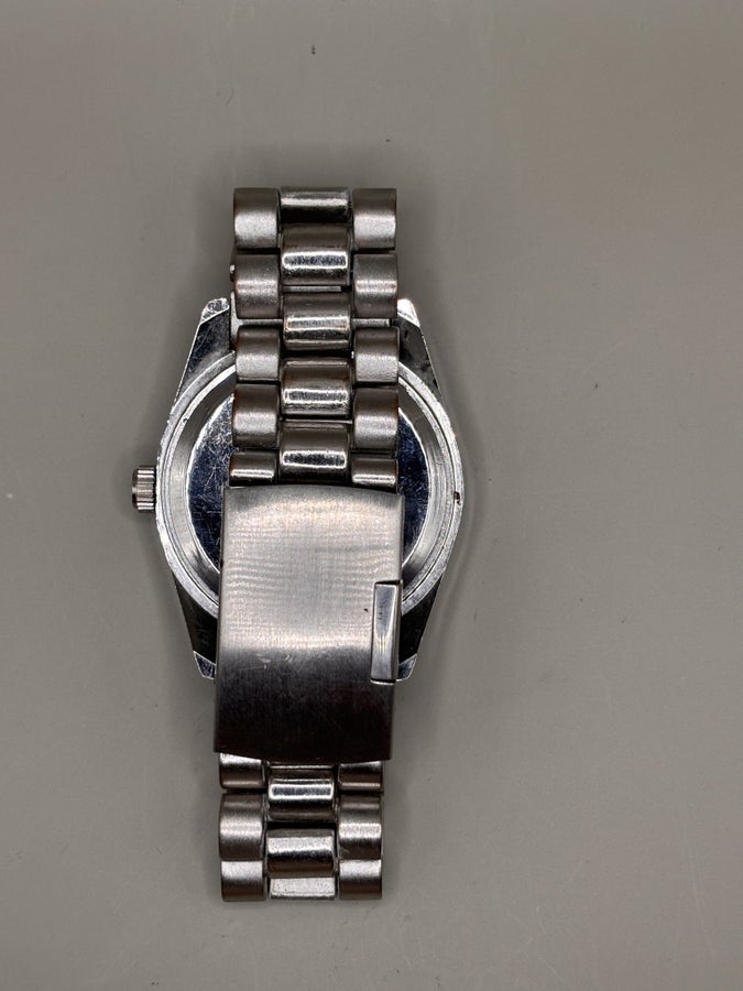 Silver-Tone Quartz Watch with Rhinestone Markers