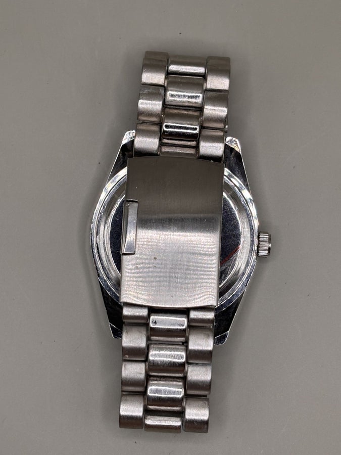 Pearl Dial Quartz Watch with Rhinestone Details
