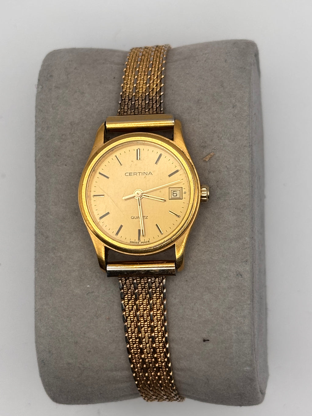 Certina Vintage Quartz Gold Tone Ladies Watch – Swiss Made – Date
