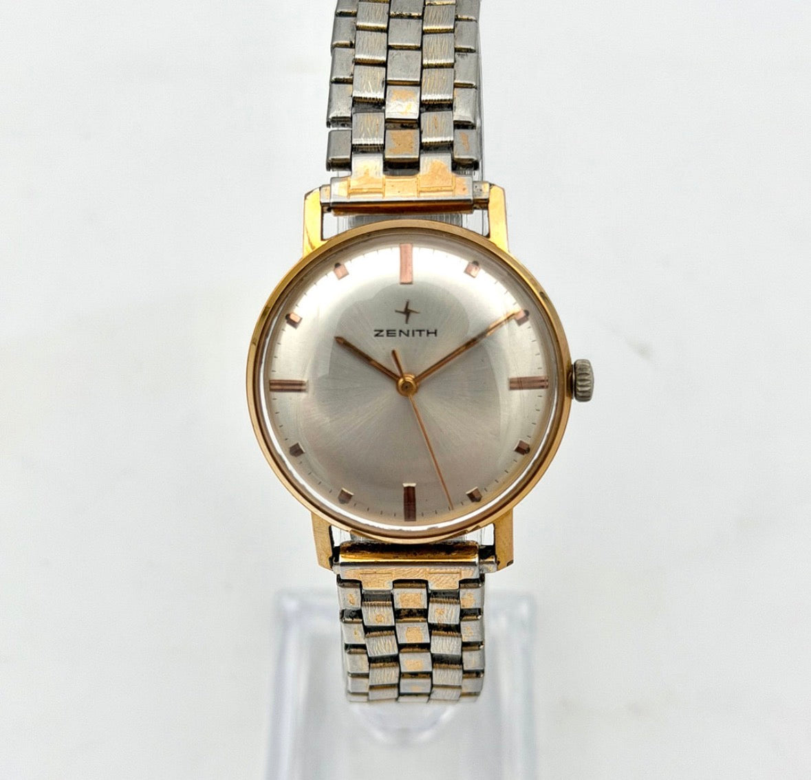 Vintage Zenith Dress Watch – Gold Plated Case – Swiss Hand-Wound – Silver Sunburst Dial