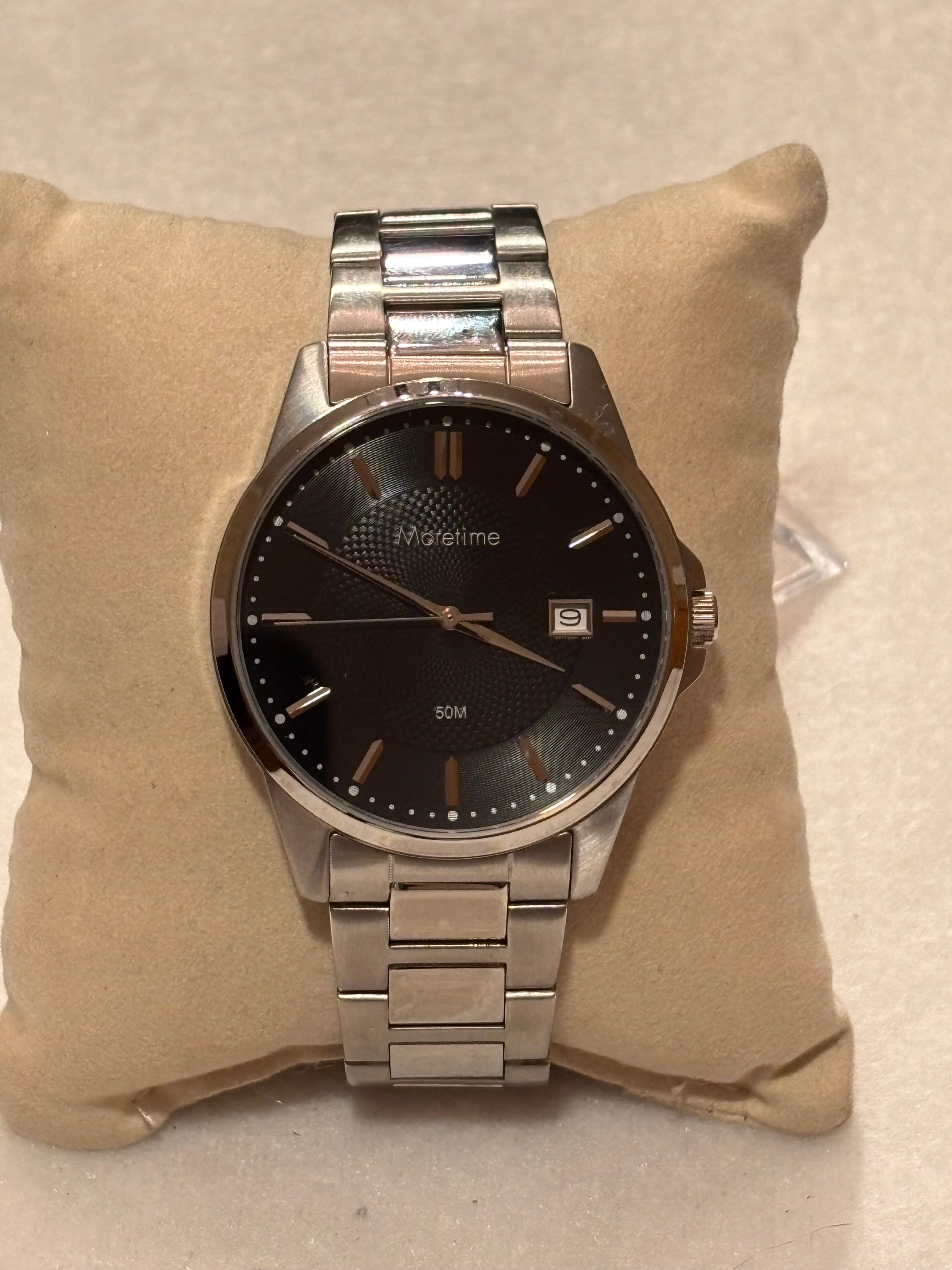 Moretime MG655 Men’s Watch 50M – Black Dial – Stainless Steel – Like New