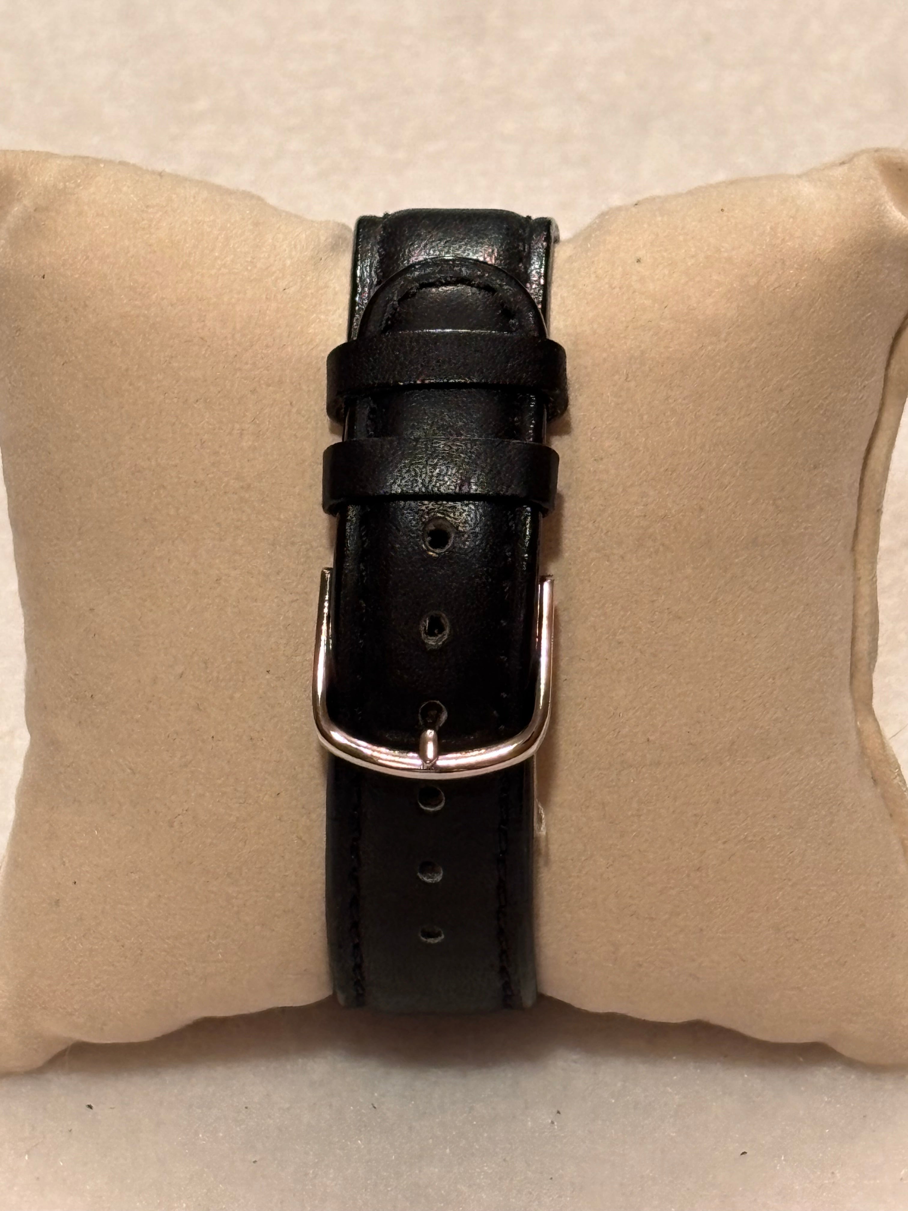 Moretime Vintage Quartz Watch – Black Dial – New Leather Strap