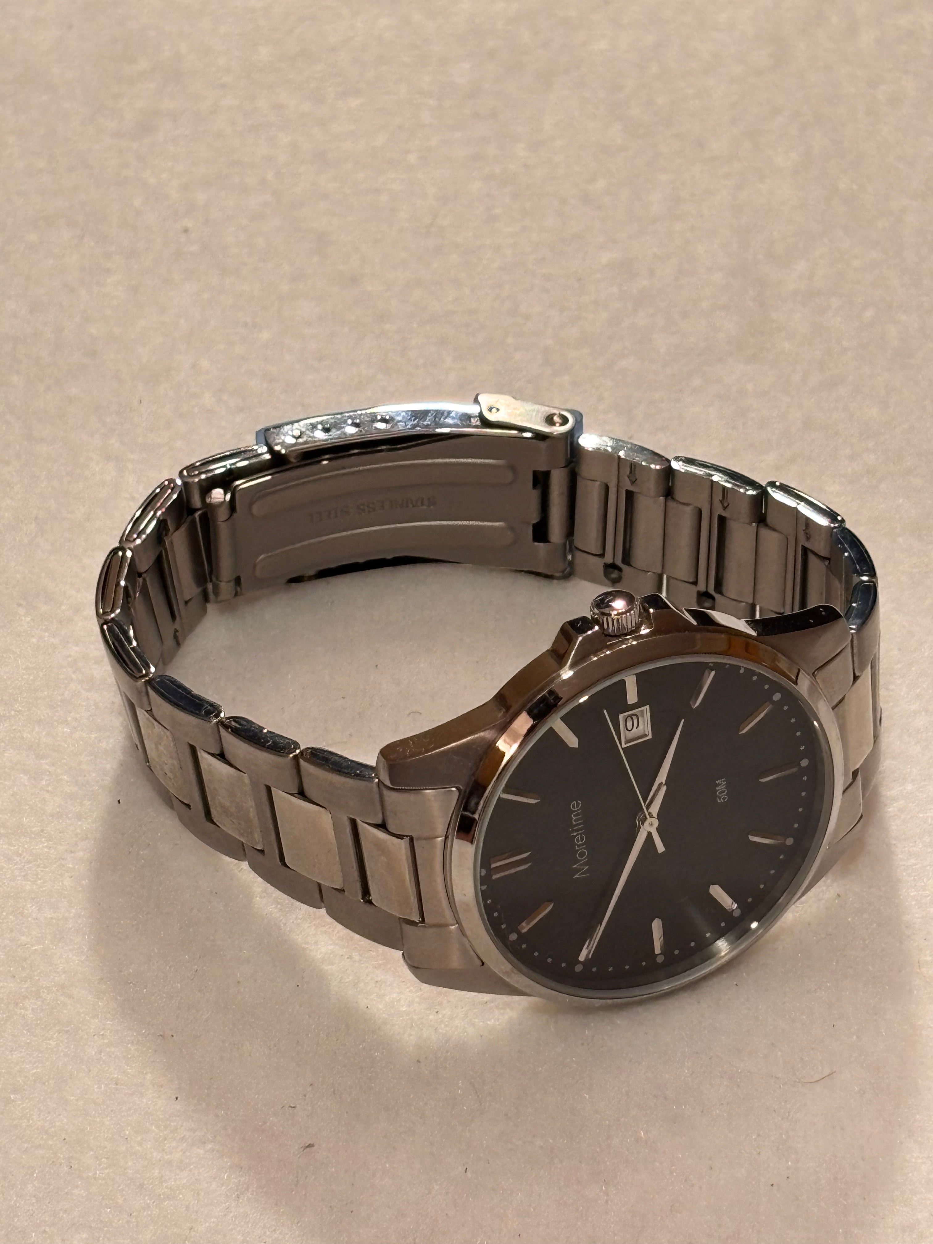 Moretime MG655 Men’s Watch 50M – Black Dial – Stainless Steel – Like New