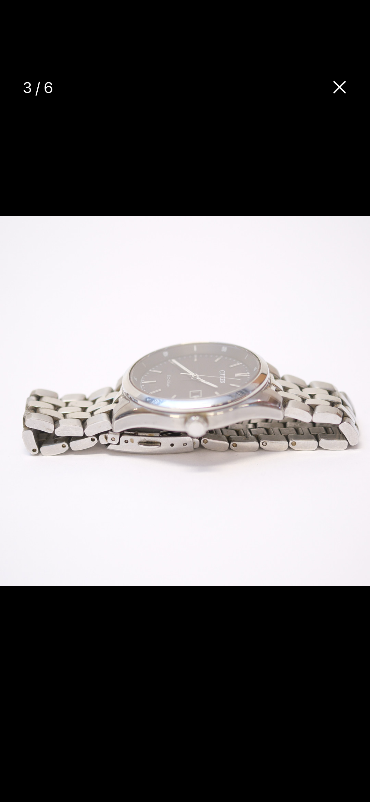 Citizen Eco-Drive Black Dial Solar Watch | Sapphire Crystal | Date | Original Bracelet