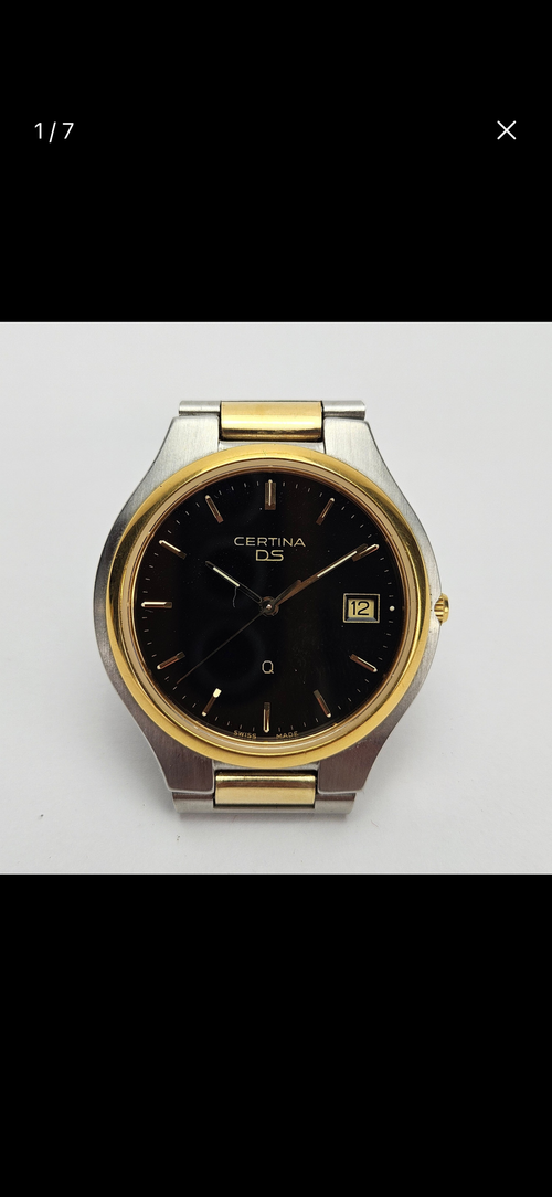 Certina DS Quartz Two-Tone Vintage Swiss Watch | Sapphire Crystal | Original Bracelet & Box