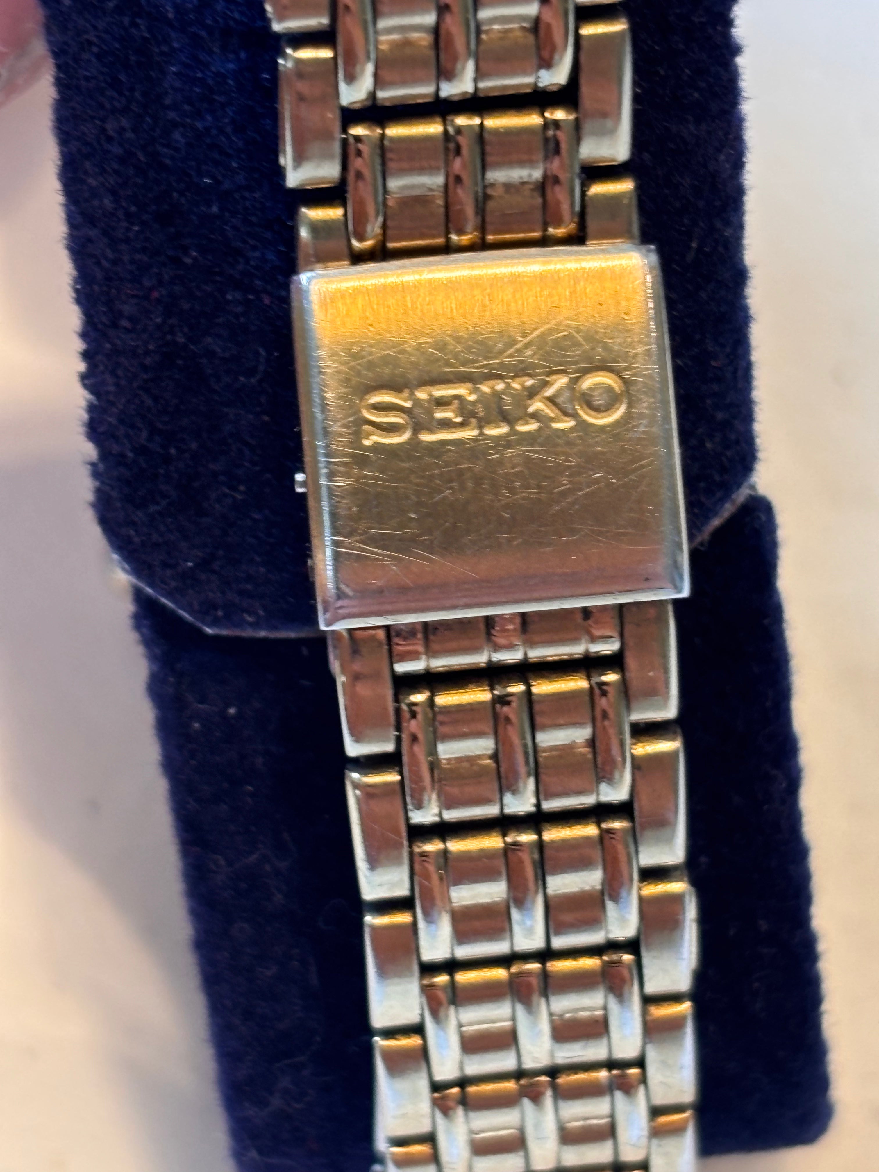 Vintage Seiko Ladies Quartz Gold-Tone Watch with Original Box