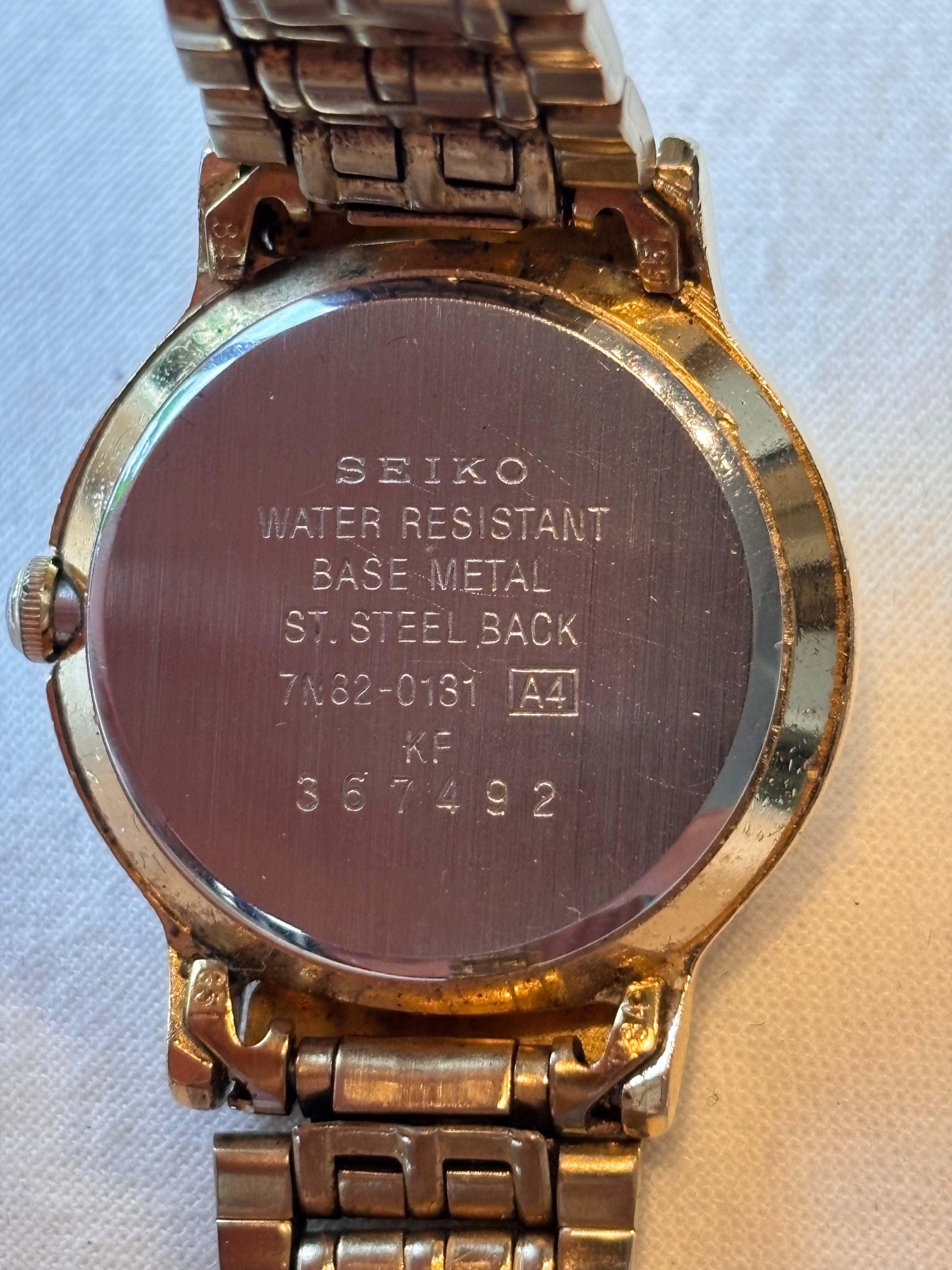 Vintage Seiko Ladies Quartz Gold-Tone Watch with Original Box