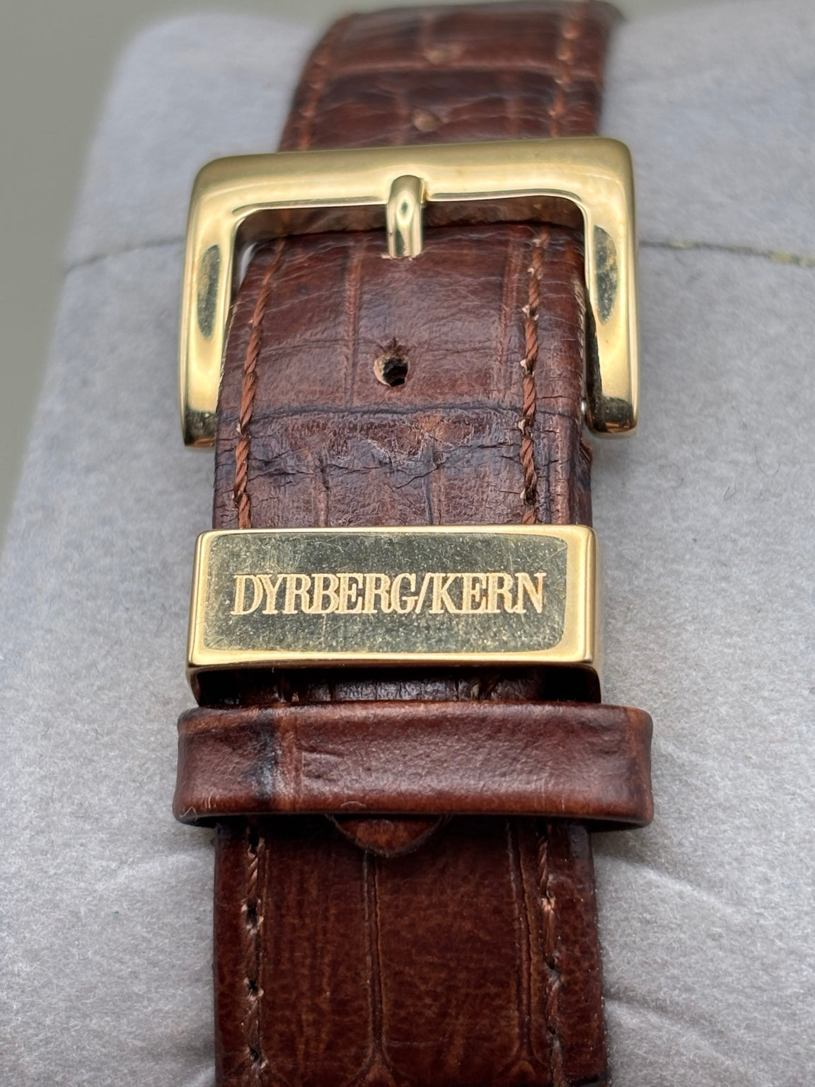 Dyrberg Kern branded brown leather strap and buckle
