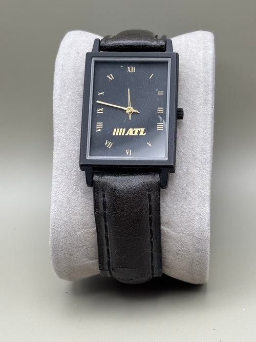ATL black rectangular watch front