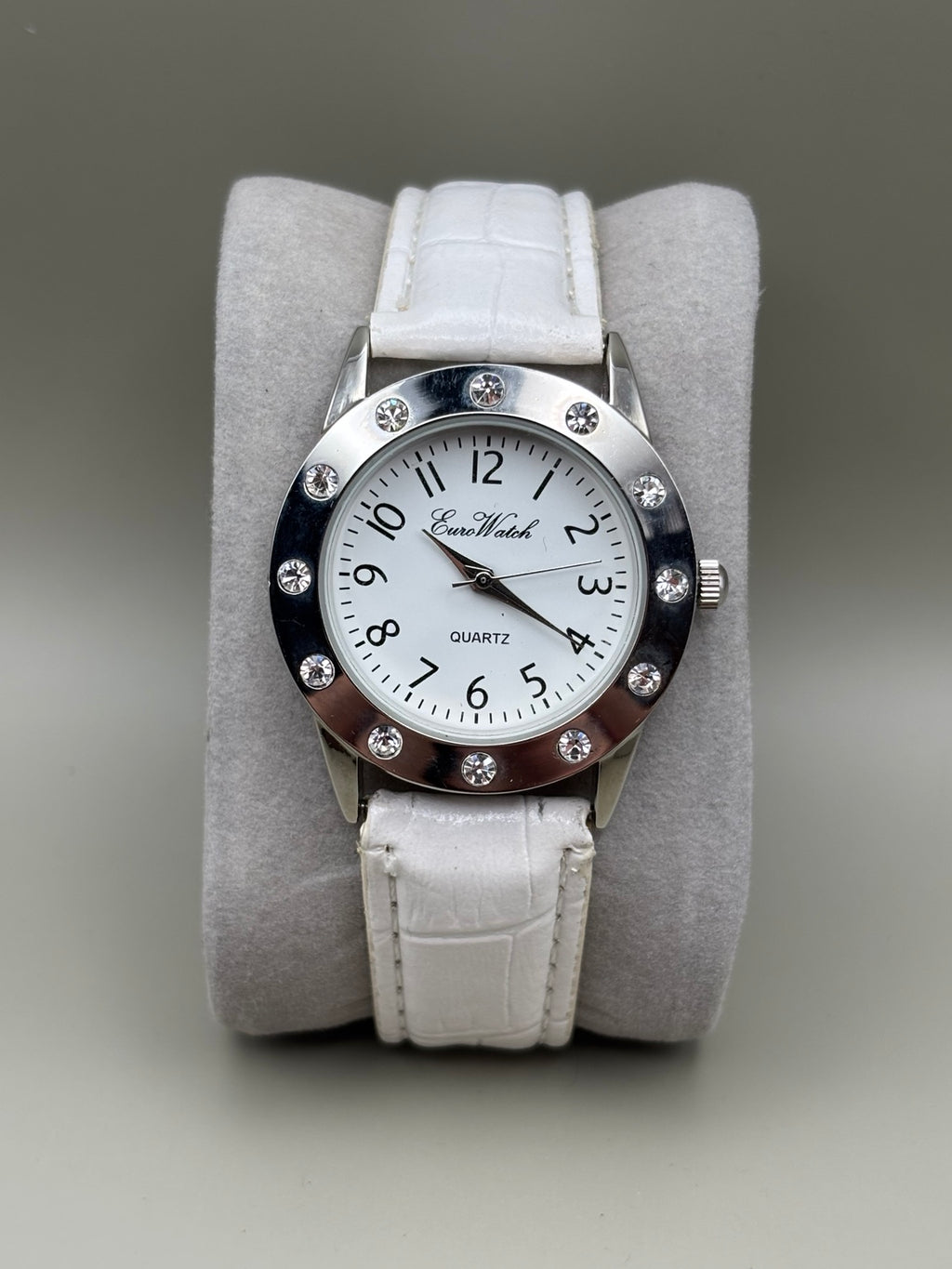 EuroWatch white quartz women's watch front