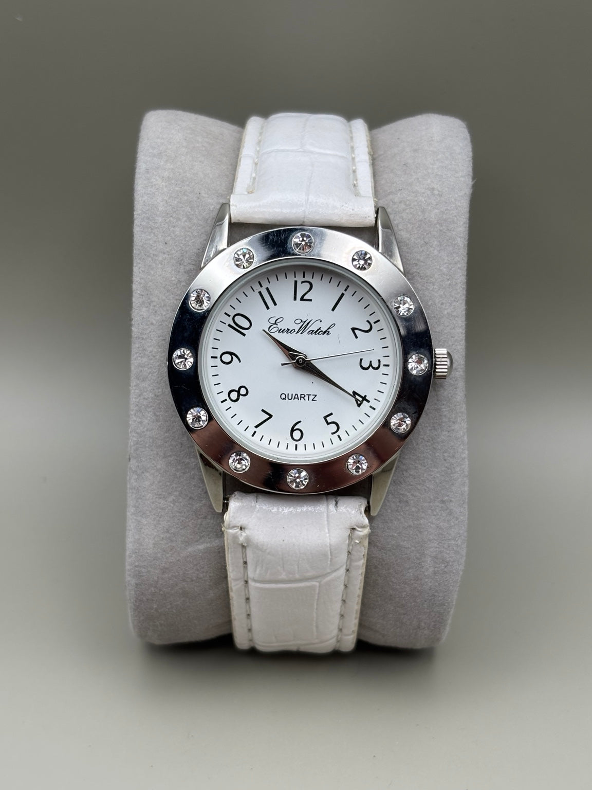 EuroWatch white quartz women's watch front