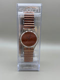 Vintage Swatch copper geometric dial front in original presentation case