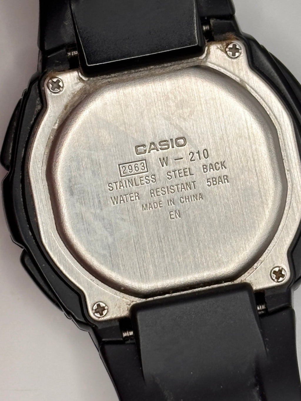 Casio W-210 module 2963 stainless steel case back