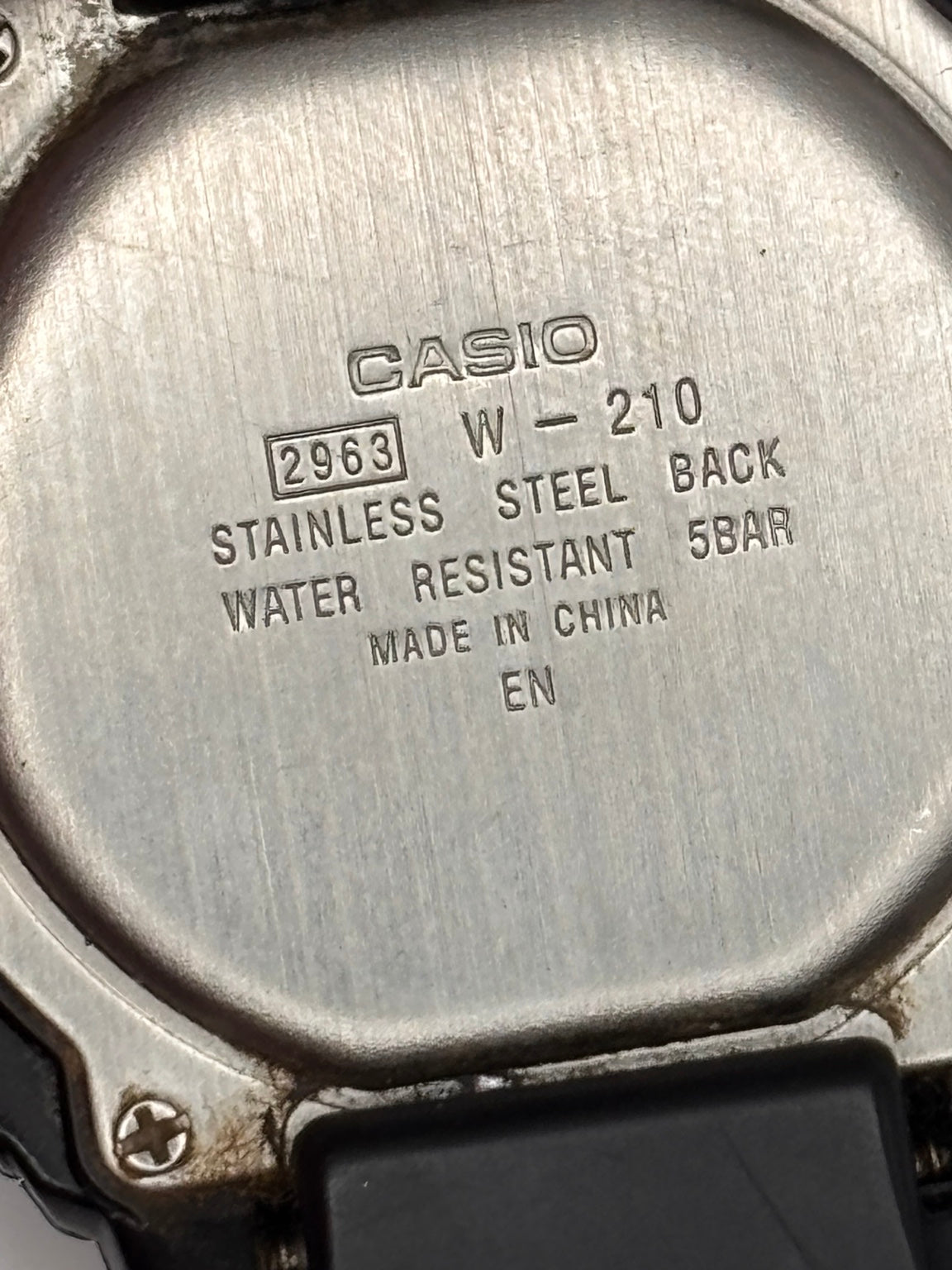 Blue Casio W-210 module 2963 case back