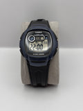 Blue Casio W-210 digital watch front view