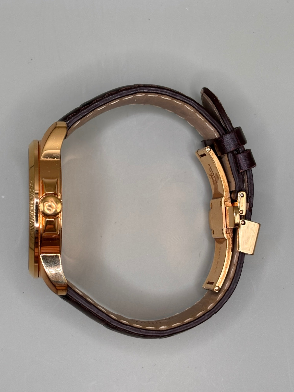 Certina DS Podium watch, side profile and leather strap