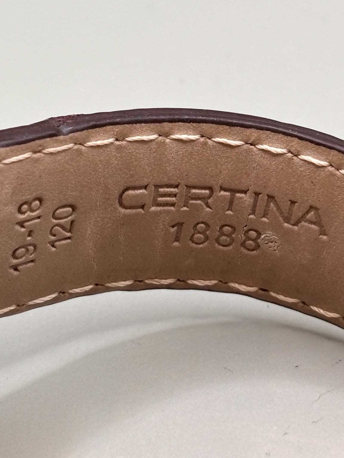 Certina DS Podium original leather strap markings