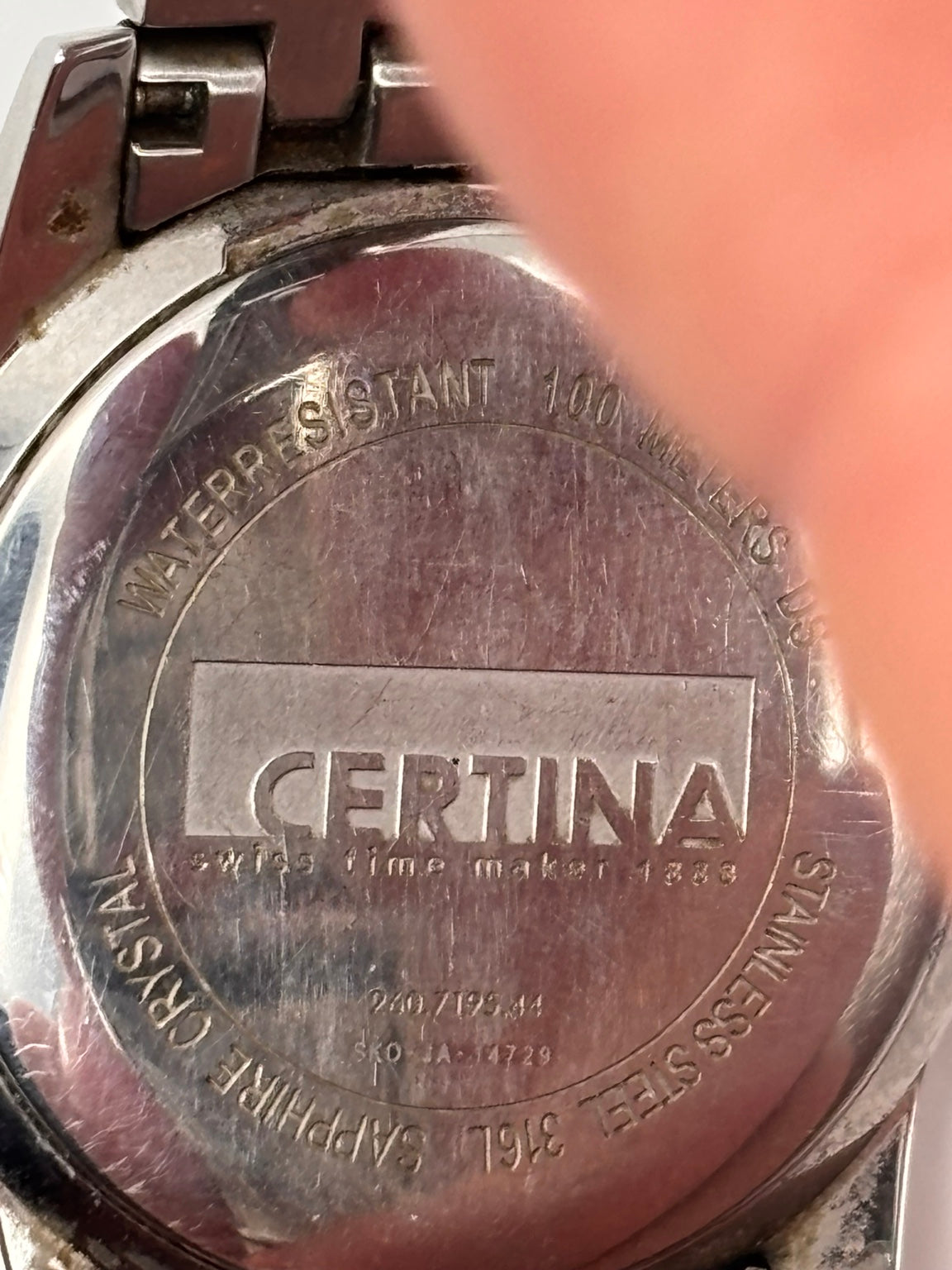 Certina DS stainless steel case back