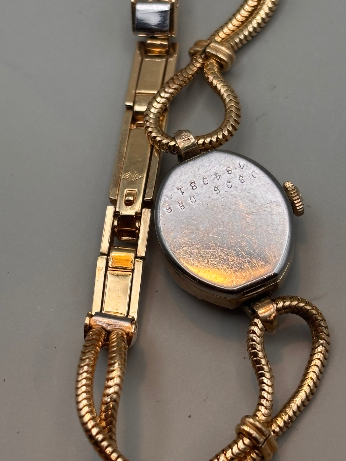 Certina ladies watch caseback and bracelet markings