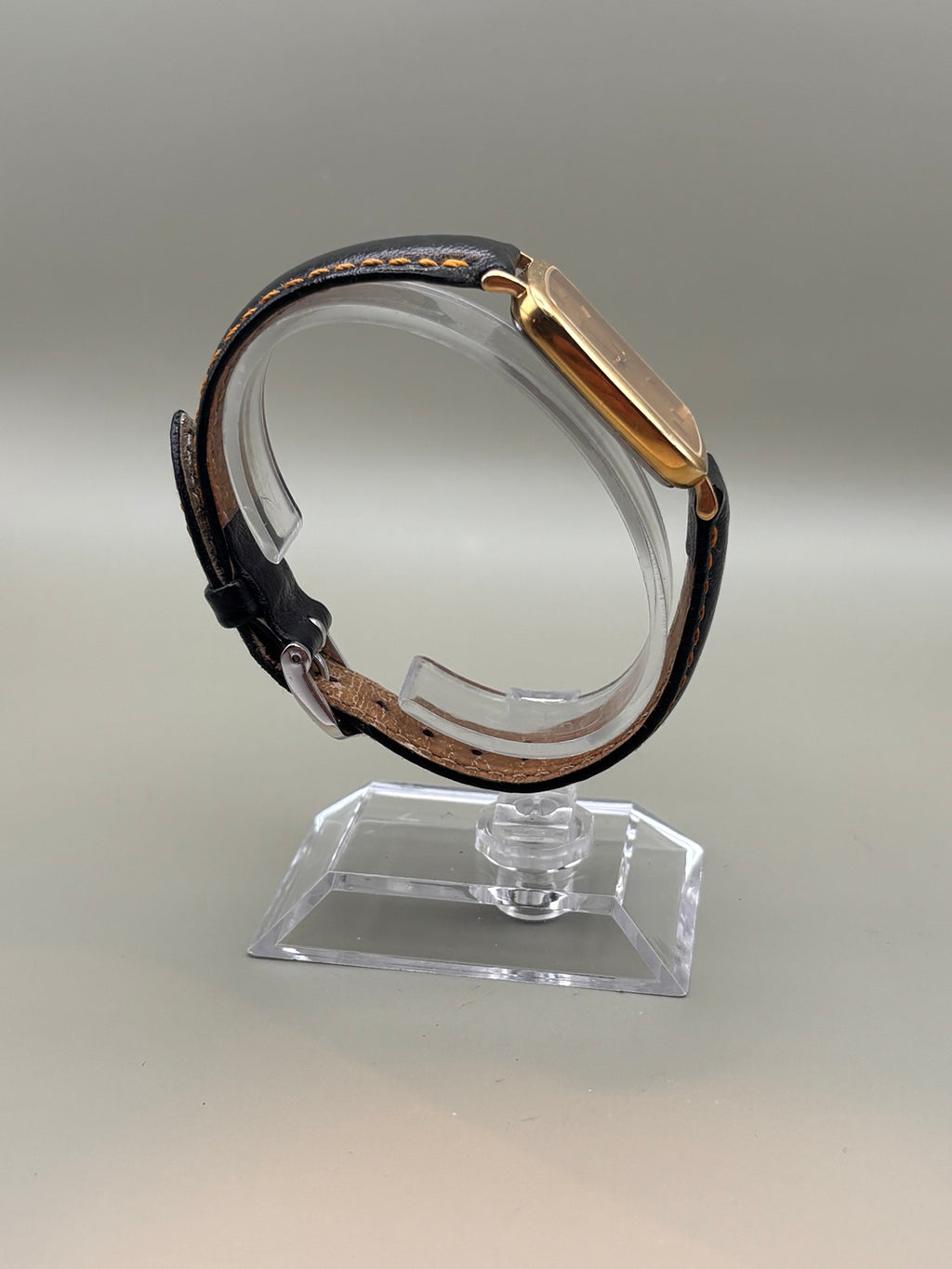 Certina Quartz rectangular gold-tone watch profile
