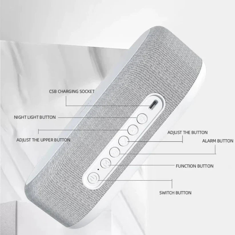 Digital väckarklocka med trådlös Qi-laddning, LED-nattlampa och temperaturvisning – produktbild 5