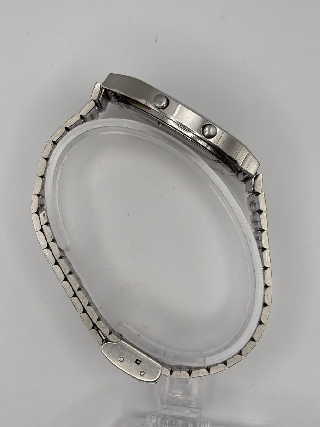 Losta vintage solar digital watch opposite side view