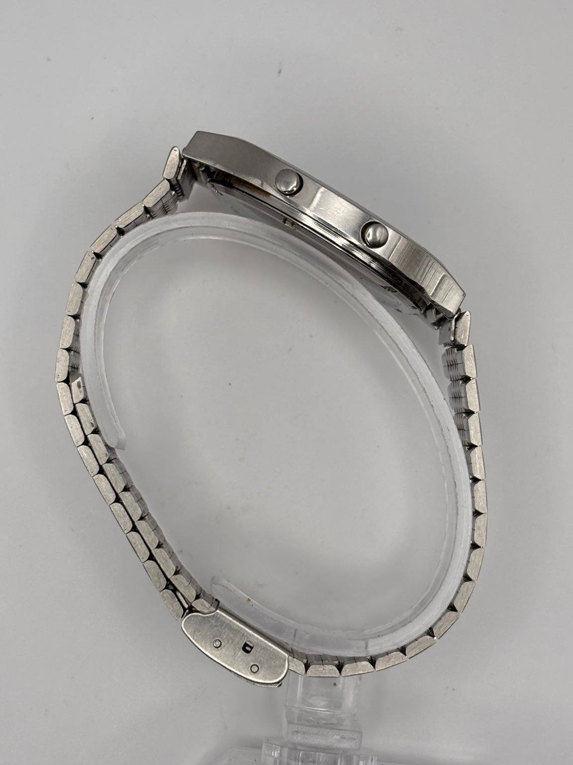 Losta vintage solar digital watch opposite side view
