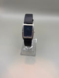 Pierre Cardin rectangular blue dial watch front