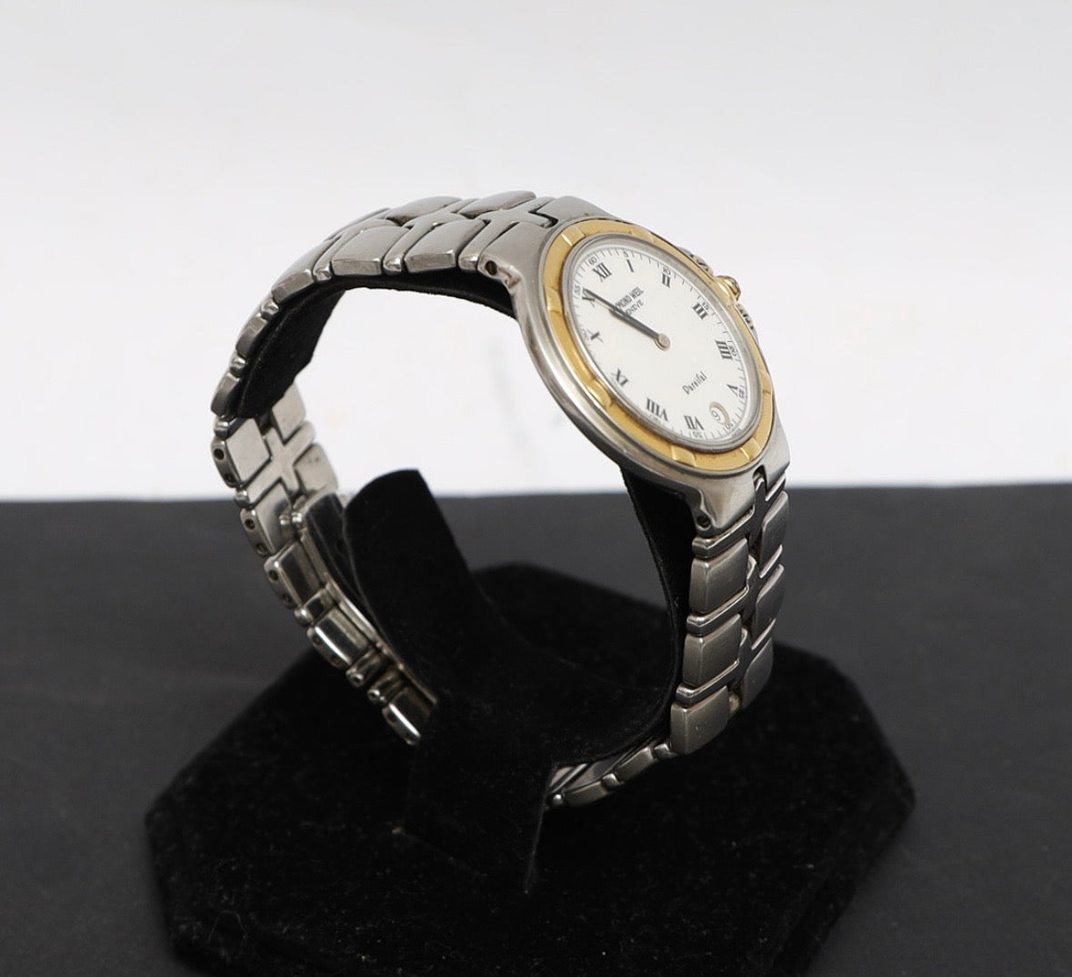 Raymond Weil Parsifal two-tone watch angled view