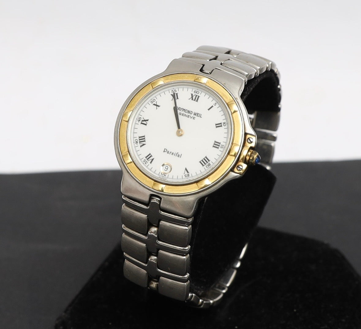 Raymond Weil Parsifal two-tone quartz watch white Roman numeral dial