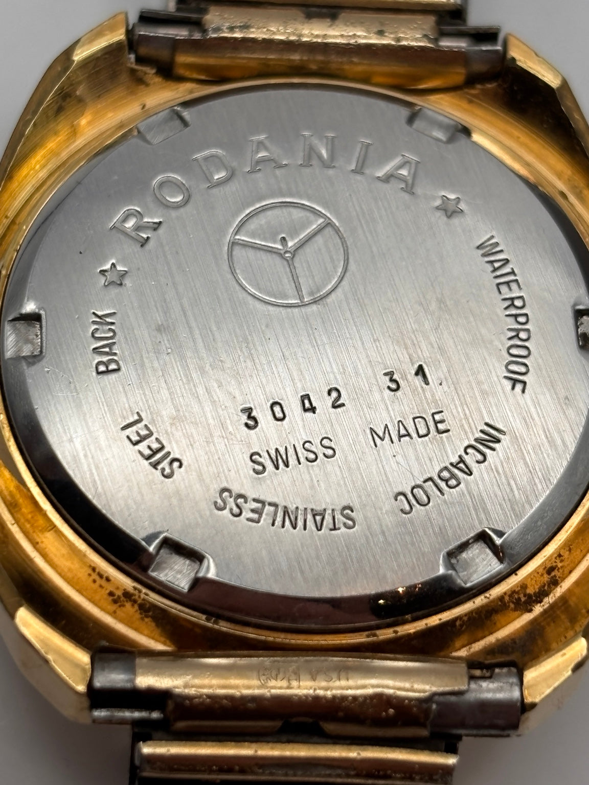 Vintage Rodania Swiss Made stainless steel caseback