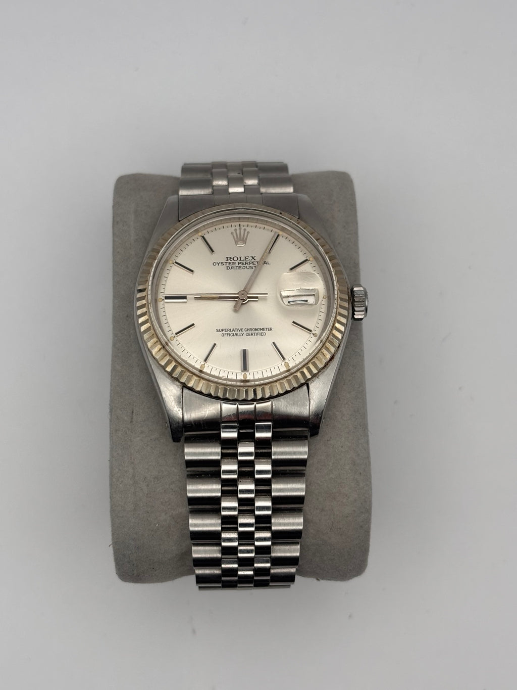 Vintage Rolex Datejust 1601 silver dial and Jubilee bracelet