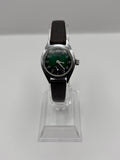 Rutina 17 jewels Incabloc green dial watch front view