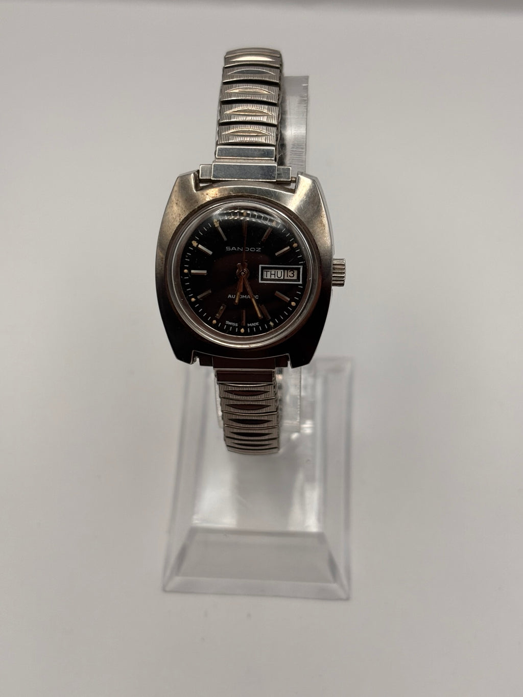 Sandoz automatic day-date watch front view