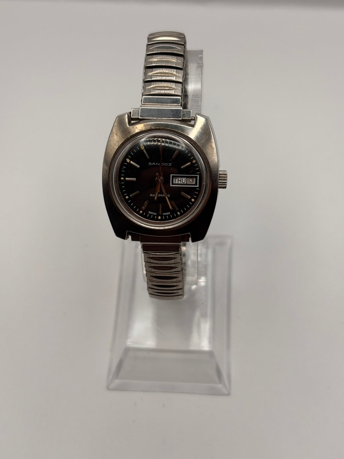 Sandoz automatic day-date watch front view