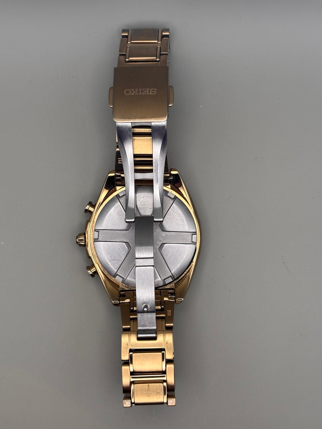 Seiko Velatura case back and bracelet