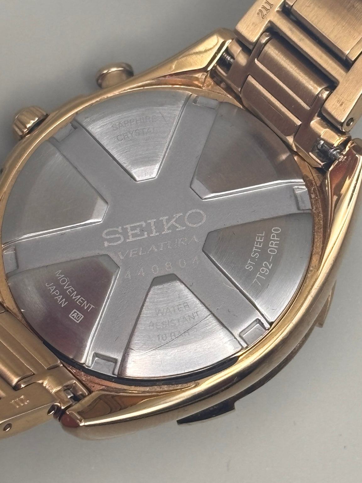 Seiko Velatura 7T92-0RP0 case back reference