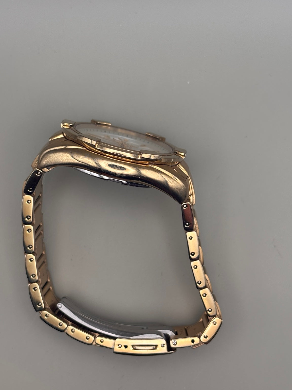 Seiko Velatura gold-tone case side and bracelet