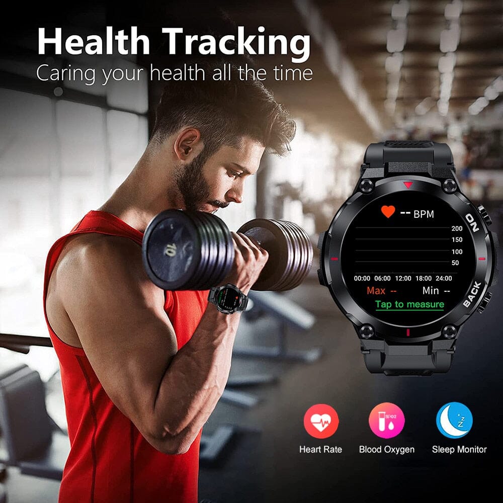 Rugged IP68 Smartwatch – Heart Rate Monitor & 1.32-inch Display
